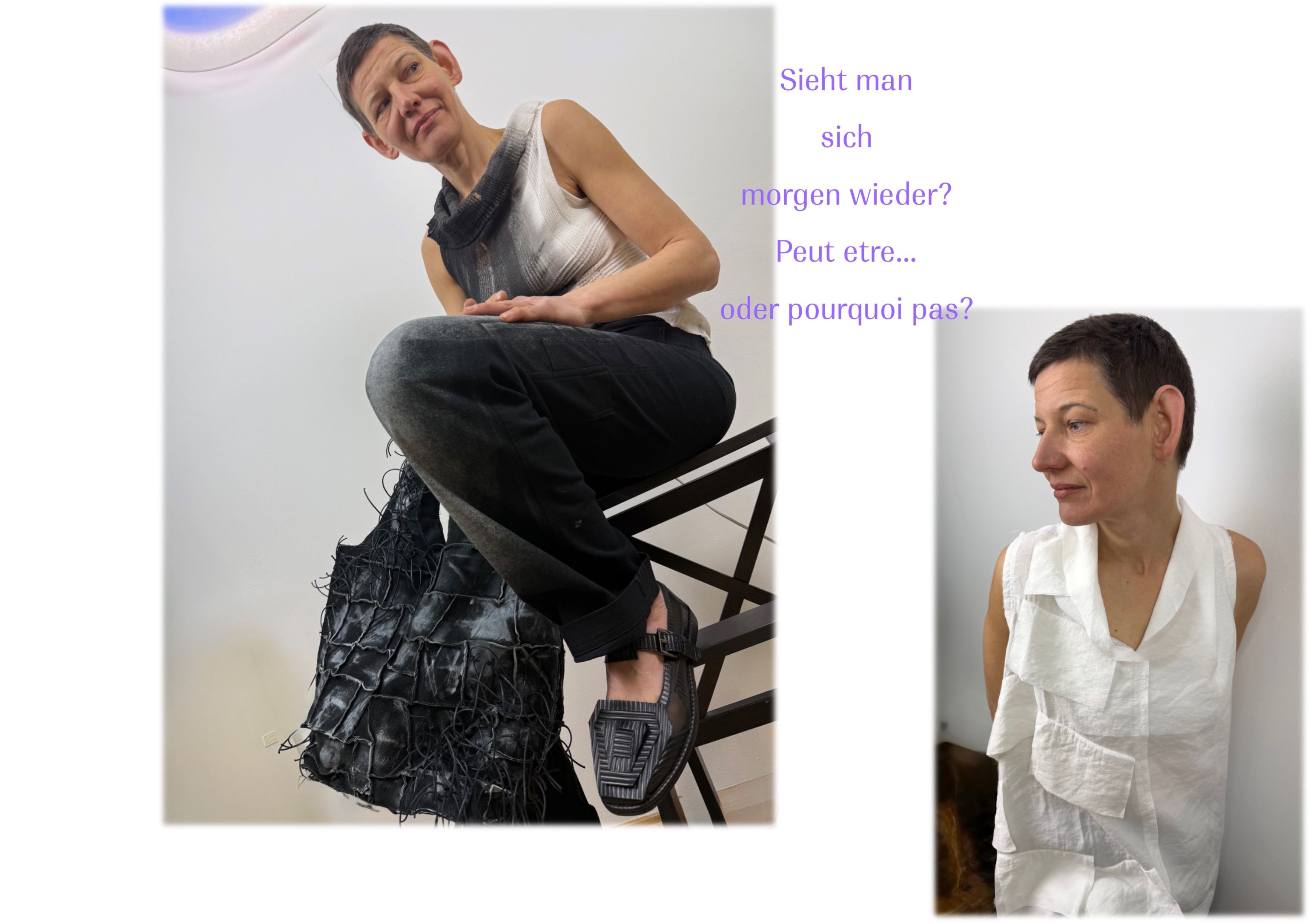 Kombination individuell eingefärbter Teile mit Upcycling Handtasche