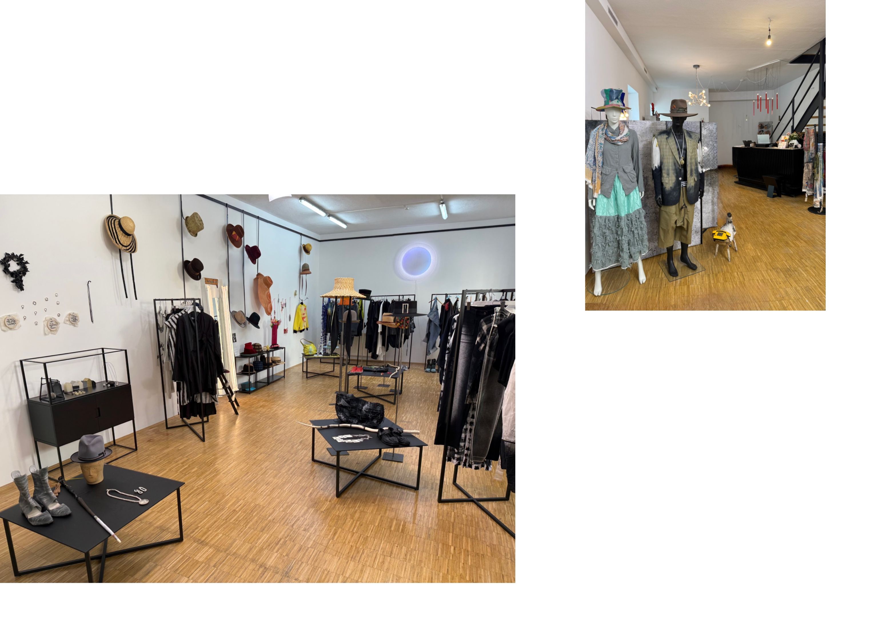 art jewellery on display and wearable art on body