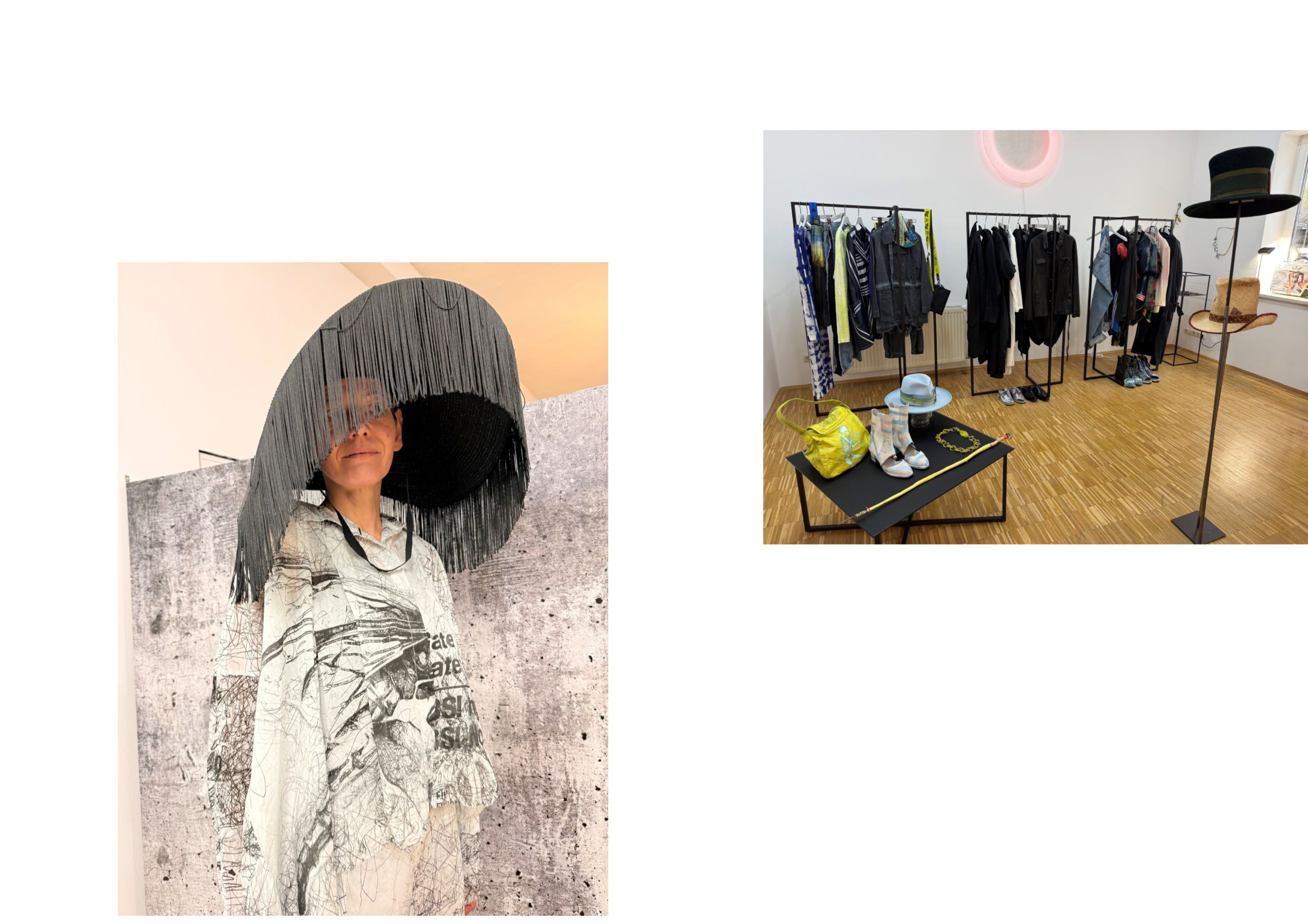 Showroom and Mannequin at gallery for wearable art Showroom Gallery wearable art