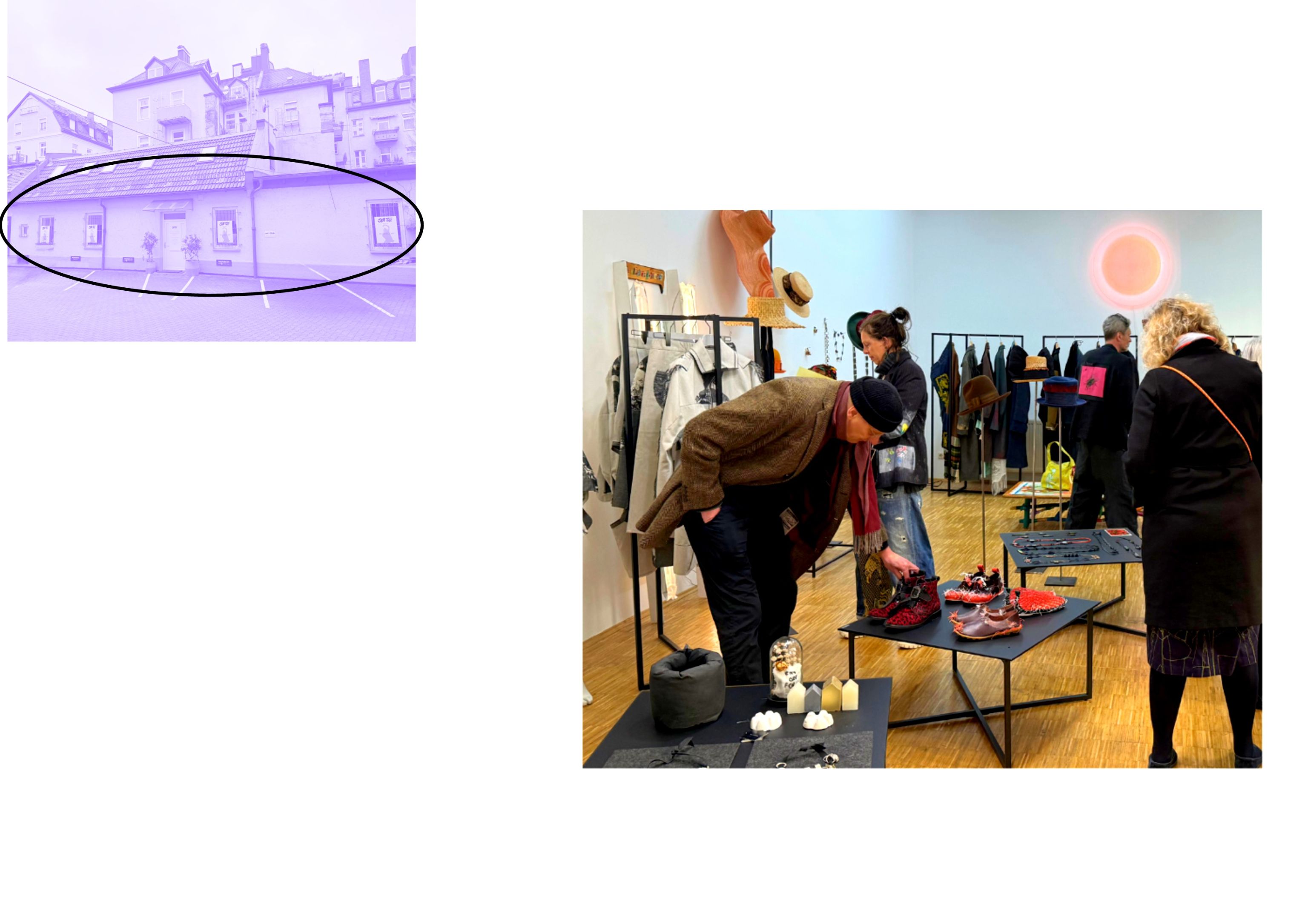 Visiters looking at body-related artworks Exhibition of art jewellery and body-related art